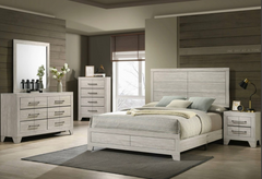Modern Gray Oak 6-Piece Queen Bedroom Set with Firm Mattress